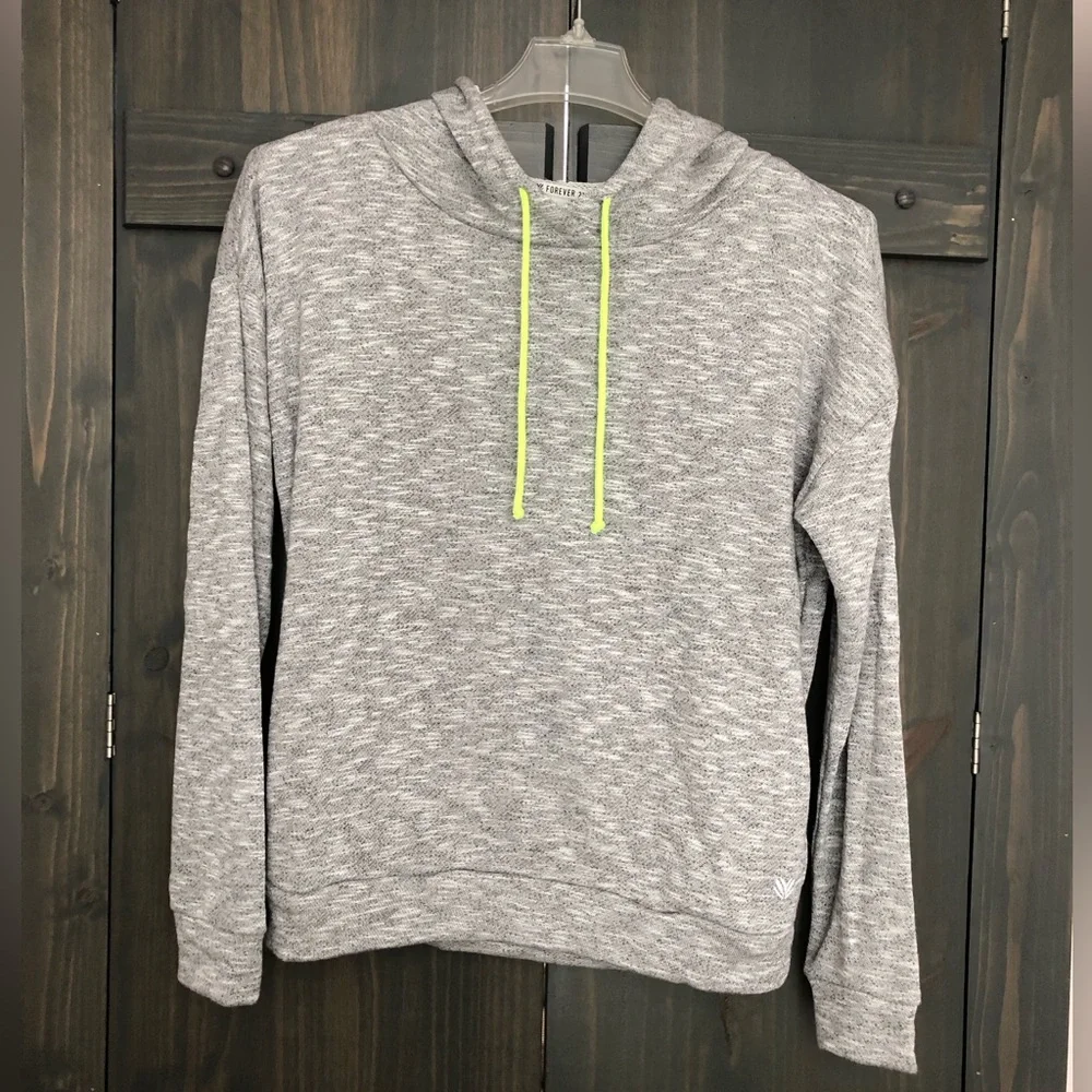 Forever 21 grey exercise long sleeve hooded sweatshirt - Picture 1 of 7